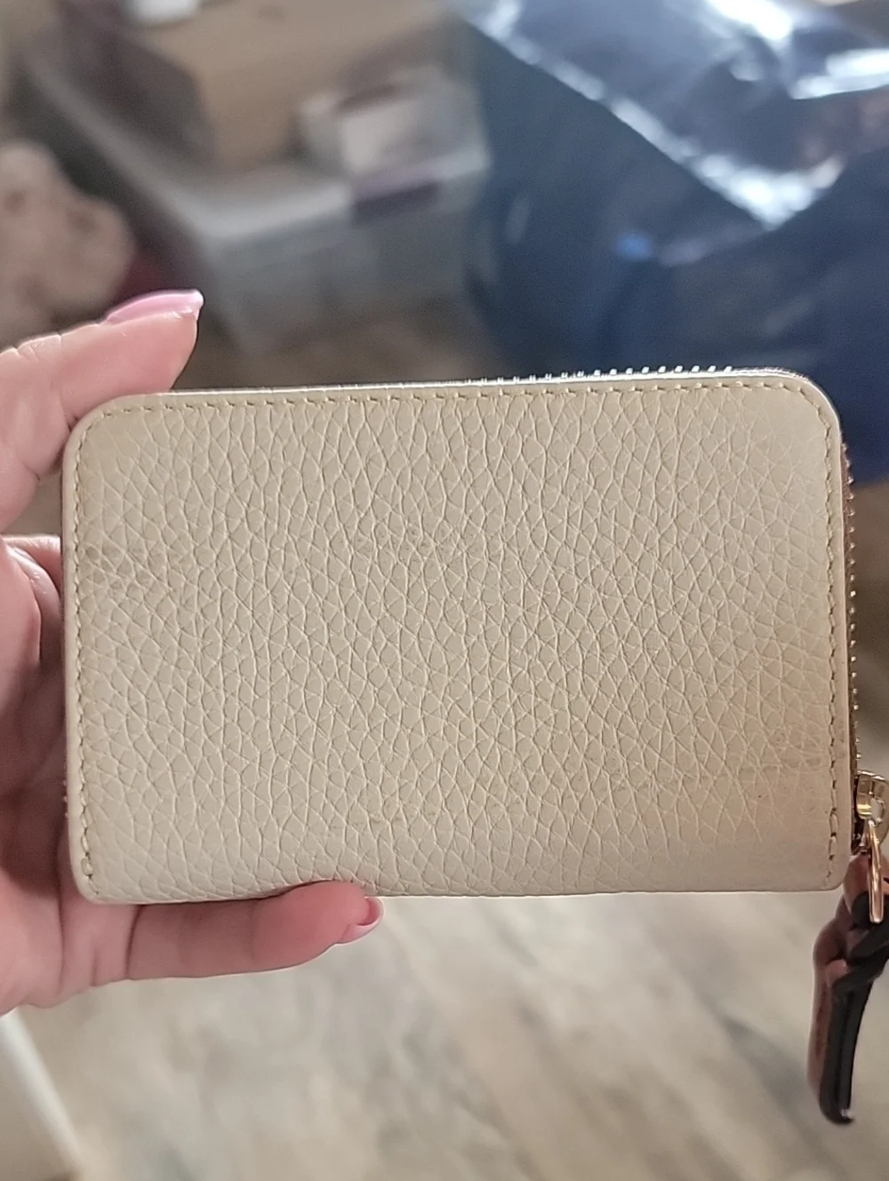 Dooney & Bourke  Pebbled Leather Zip-Around Wallet In Bone